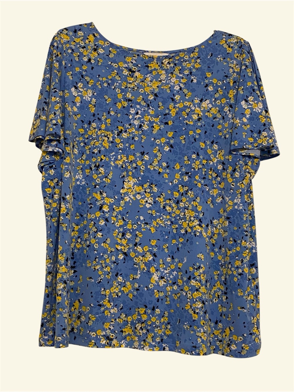 Liz Claiborne Blue Floral Short Sleeve Tee